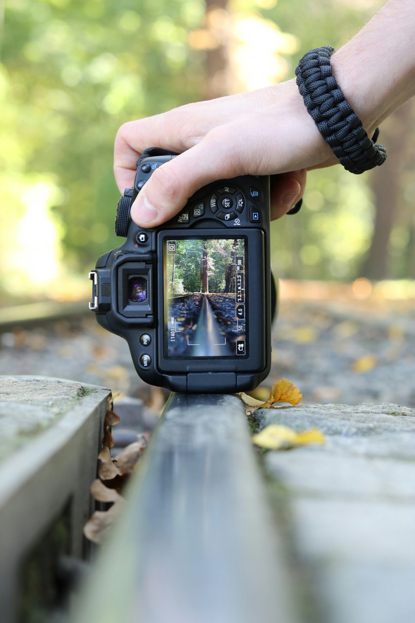 person holding black dslr camera